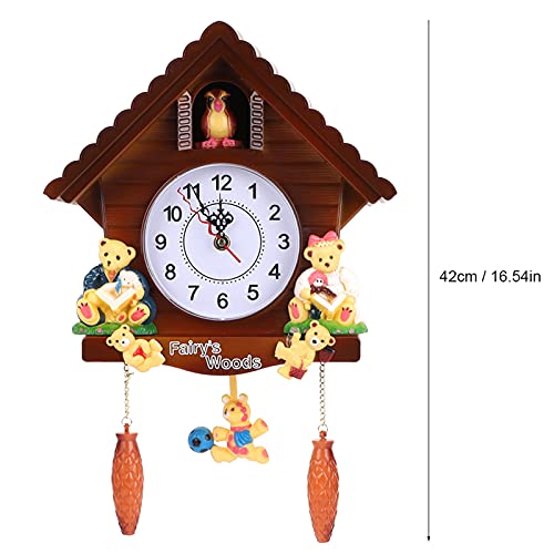 Koekoeksklok, Koekoek Vogel Voices Bell Treehouse Wall Clock Art Vintage Decoratie voor thuis 4