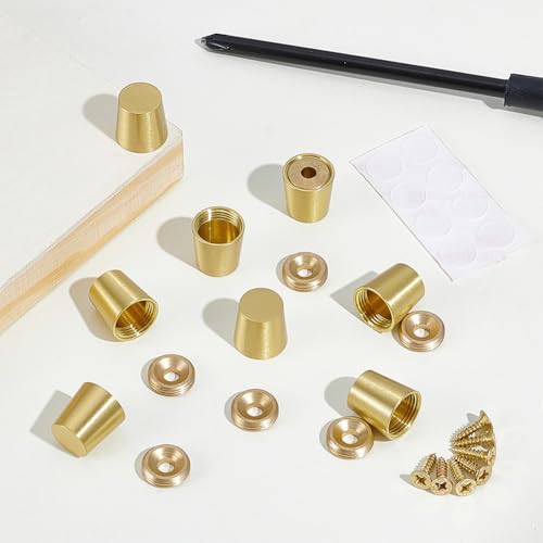 8 sets messing snijplank poten, 15 mm snijplank voeten met antislip gliders, mini kast poten, geschikt voor tafel en bank meubels 4