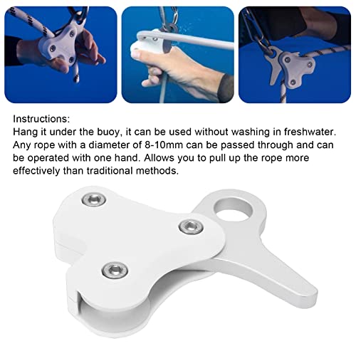 Aluminium Pulley Diving Buoy Underwater Touw Metaal Pulley Touw Reel Duiken Accessoires Onderwater Gereedschap(Wit) 5