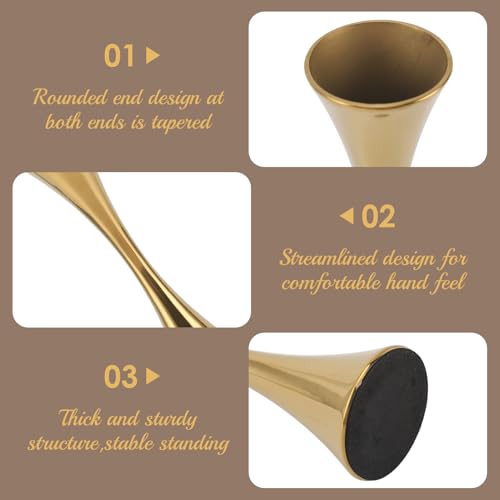 Stainless Steel Flower Vaas, Metalen Bloem Vaas Droge Bloem Vases Ronde Mond Kleine knop Gedroogde Bloem Decoratieve Vaas Artistieke Mini Bloem Vaasgoud voor 5