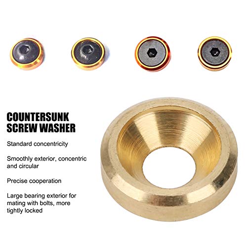 Countersunk Washer, 50 stuks Countersunk Washer, Koper Finish Washer, Countersunk Cup Washer voor Schroef M3 M4 M5 M6(M4), pakking, Countersunk Wasters (M5)