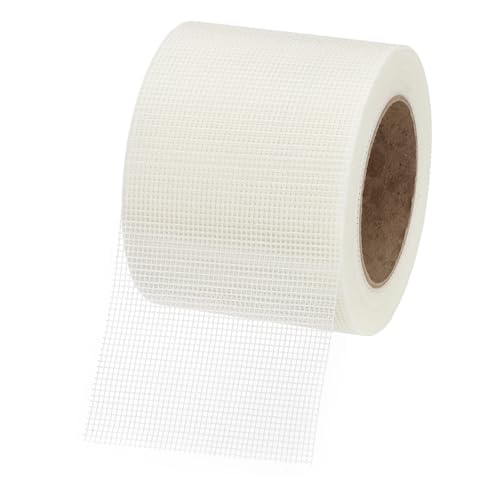 Fiberglass Stoftape, 10 cm x 25 m, Fibreglass Reparatie Patch, Self-Adhesive, Drywall Hinge Tape, 12 Mesh, Wall Hole, Tear en Naad Patch, Wit