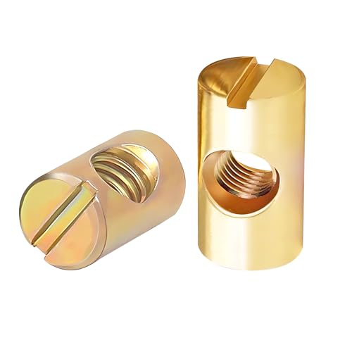 20 st Barrel Noten, Single Groove, Zink Verguld, M6 x 15mm Cilinder Noten, voor Meubilair, Crib, Stoelen