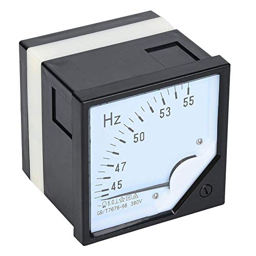 Vierkante paneelfrequentiemeter, 45-55Hz AC 380V 1.5 Hoge nauwkeurigheidsfrequentiemeter Power meter Switch Box Meter 5