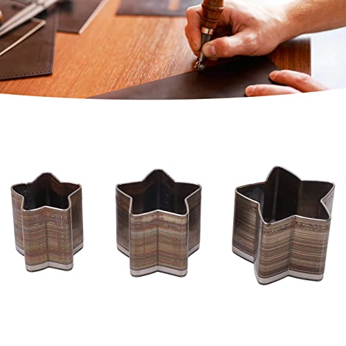 Lederen snijmatrijs Set 3 stuks lederen snijmatrijs Set Hollow Punching Tool 5 Pointed Star Shape Leather Punching Mold Set voor Punching 3