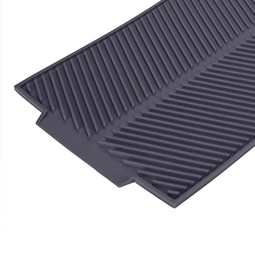 Rechthoekige Drain Mat Drying Mat Siliconen Materiaal 39 * 25cm Warmtebestendig Antislipblad voor bars, restaurants, koffiewinkels, afwaspad (Grijs) 5