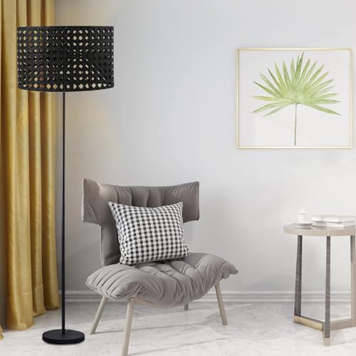 Oval Hollow Iron Lampshade, Gravure op metaal, Hollow Lampshade, Compatibel met vloerlampen, Tafellampen, Chandeliers (BLACK)