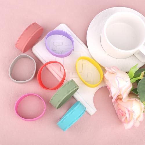 8 stuks Siliconen Baby Fles Labels, Multicolor Herbruikbare anti-slip flesbandjes Praktische etiketten voor verpleegkundigen om naam en datum te schrijven 3