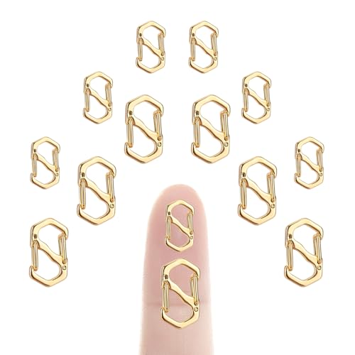 12 st Dubbele Opening Karabiner sluiting, ketting korter 2 maten ketting sluiting armband sluitingen en sluitingen S-Lock sieraden Clips voor doe-het-zelf sieraden maken (Goud)
