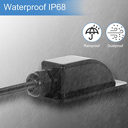 Zonnekabel Gland Waterdichte behuizing Single Port Kabel Ingang Box ABS 3mm tot 12mm voor RV boten, 2PCS Solar Panel Bedrading Montage Brackets, IP68 zwart 5