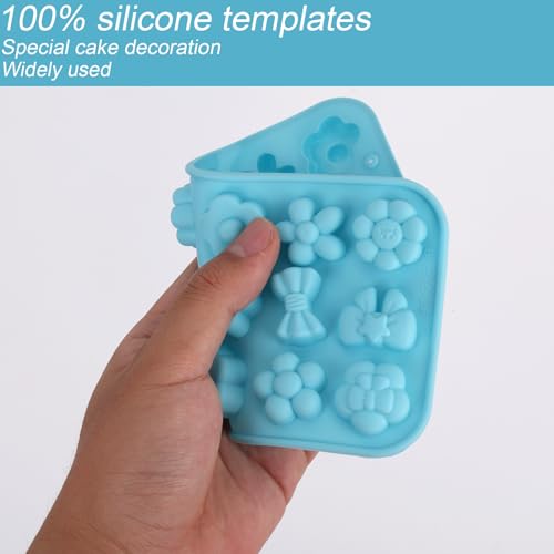 4 Stampi per Fondente a Tema Marino, 2 Misure Blue and Pink Stampi in Silicone a Forma di Conchiglia Stella Marina Accessorio per la Cottura fai da te di Cioccolato Caramelle Argilla 4