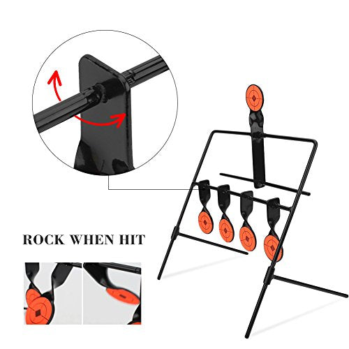 Spinning Shooting Target, Metal Turning Goals voor Air Rifle schieten met hoge zichtbaarheid Stickers 5 Target set voor binnen en buiten training 3