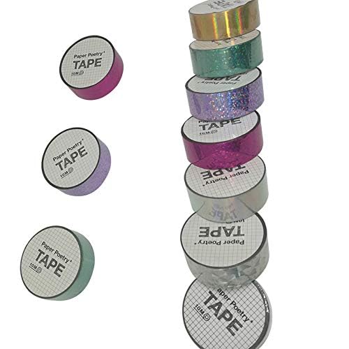 Gereedschap 5 Rolls Decoratieve Tape Holografische Glitter Kleefband, 1,8cm x 10m DIY Sticky Masking - Diamant Zilver 5