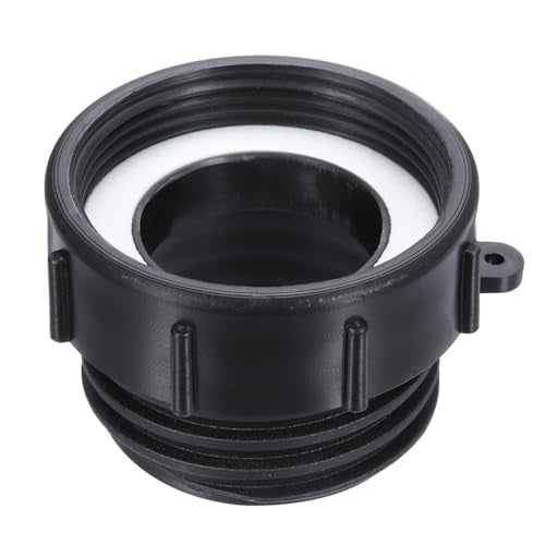 IBC Tote Adapter, 2" Fijne Vrouw tot S60x6 2" Grof mannelijke draad, 275-330 Gallon Watertank Drain Adapter Tuin Waterslang Connector, zwart