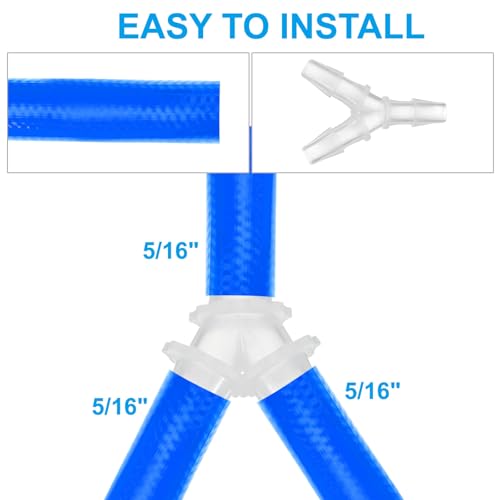 5/16" Plastic Tee Slang Fitting, 4 stuks Equal Y-vormige 3 Way Joint Splitter Mender Adapter Union Crossing Barbed Wire Split voor lucht water brandstof gas vloeistofpijp 5