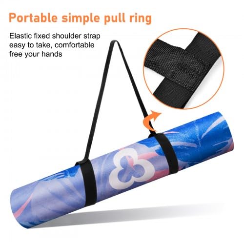Verpakking van 2 Yoga Mat Polyester Verstelbare duurzame schouder Yogamatten Draagriem Katoen Yoga Mat Yoga Mat Zwart voor Training Outdoor Sport Mats Black M, Zwart 3