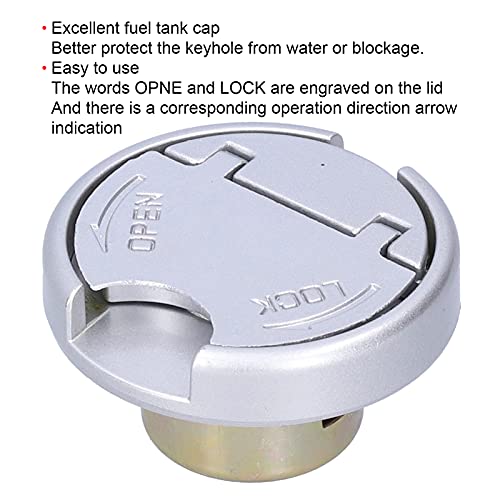 Gas Tank Lock Cap met sleutels roestvrij stalen delen Universele roestvrij stalen brandstof deurhoes voor motorscooter (zilver) 5