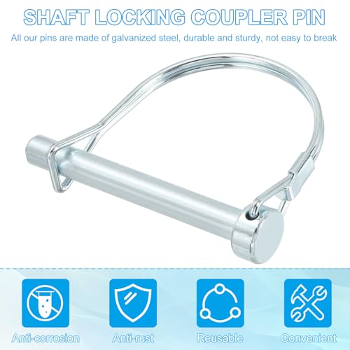 Aanhangwagen Clutch Pin, 5/16 x 2-3/8 Inch, 4st Draad Vergrendeling Pin, Vergrendeling Axle, Ronde Pto Pins voor Trailer, Lawnmower Garden Tractor Kayak, Boot (8x60mm) 4