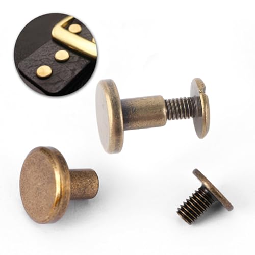 20 st. Metalen Rivet Flat Head Koper Messing Schroeven Noten Nagels Lederen Cap Accessoires voor Jassen Caps Tassen Decoratie (8mm)
