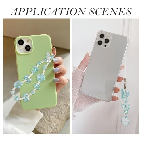 100g diverse acryl kralen bloem kraal caps boeg vlinder zeemeermin staart blad esthetische ambachtelijke kralen bulk voor vriendschap armband sieraden maken, bleke turquoise 4