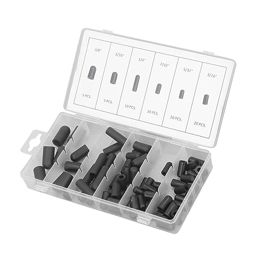 H-Temperatuur Power Vacuüm, Leeftijdsbestendig Rubber Vacuüm Hoed Plug, Lexibele Zwarte Vacuüm Hoed / 32 Inch tot 3/8 Inch, 80 stuks Vacuüm Hator Gebruik - 1