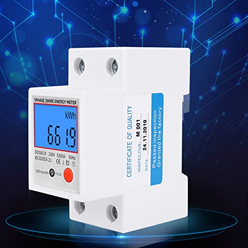 Enkele fase elektrische energiemeter, 230V Resetable Digital Display Single Fase LED backlight elektrische vermogen Watt uurmeter 5