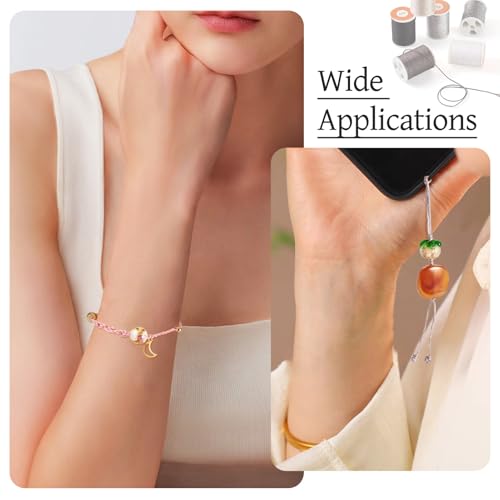 6 Rolls 1mm Metallic Threads Machine Borduurdraad Grijs zwart witte Macrame koord Naaidraad voor Tatting Quilt Vriendschap armband sieraden maken 4