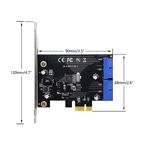PCI Express to Dual 19 Pin USB 3.0 Card PCI-e to Internal 20 Pin Male Port Adapter voor PC (19 Pin) 4