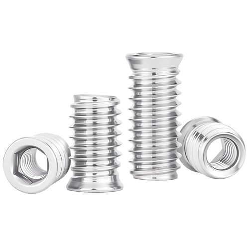 25 st Thread Nuts, M6 x 15mm Hout Thread Insert, Hex Noten voor houten meubelen, Countersunk Carbon Steel Hex Schroef