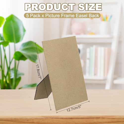 5 Pack Easel Terug voor fotolijst, 15x17.5cm Vervangende fotolijst Easel Terug DIY Fotobord voor fotolijsten tegels, zwart