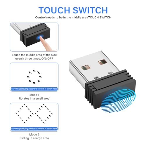 Mouse jiggler, niet-herkenbare USB muis mover met USB-C adapter converter, simuleert bewegingen om te voorkomen dat de laptop overschakelt naar de slaapmodus, driver-free, plug and play 5