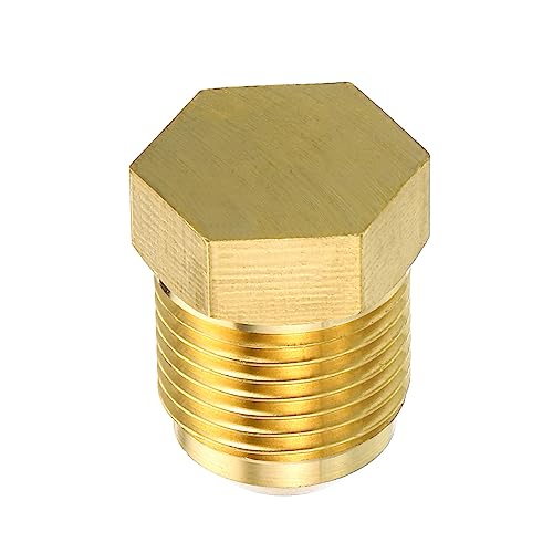 Man 1/2" messing Seal Cap 5 Pack SAE Torch Tube Fitting 45 Degree Hex Pipe Fittings voor Airconditioning Koeling 5