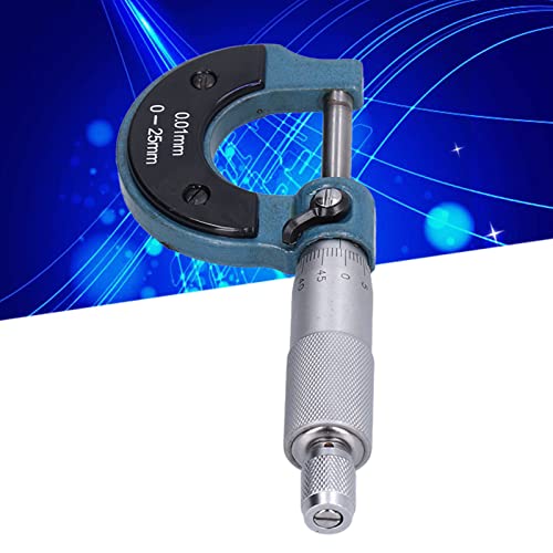 Micrometer, externe micrometer 0,01 Mm met sleutel Roestvrij stalen dikte Schroefmeter, Buitenmicrometer (0-25 mm)