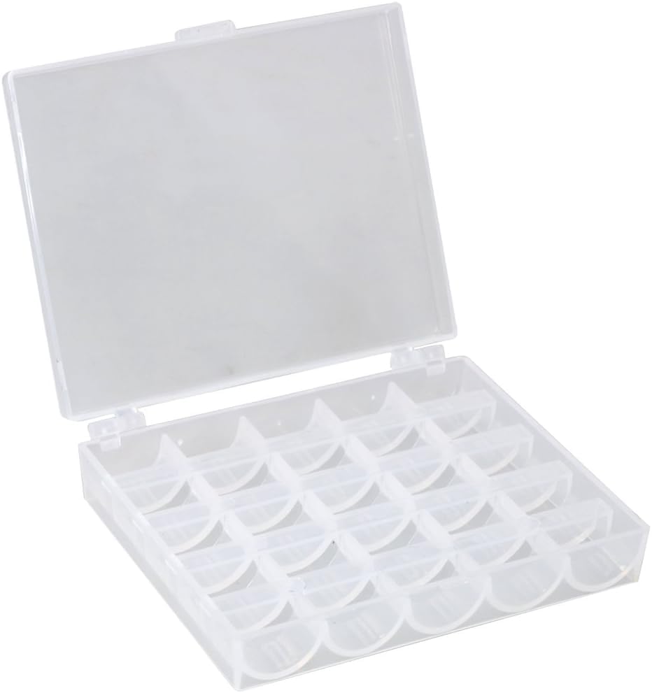 Plastic Naaimachine Lege Spool Box, Naaimachine Bobbins Organizer, Transparante 25 Spool Opslag Box