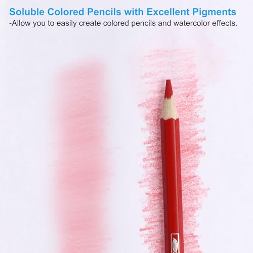 Aquarelpotlood, 12 stuks wateroplosbare potlood voor meng, kleuren, schetsen tekenen, schilderen, jade geel 3