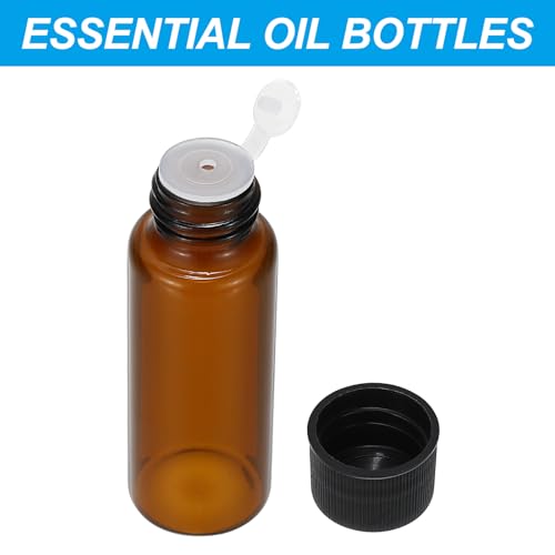 20ml Essentiële olieflessen, 8 st Amber glazen flessen met openingsreducer, Sample Flacon, Slim Schroefdop opslag flessen Container, Zwart 4