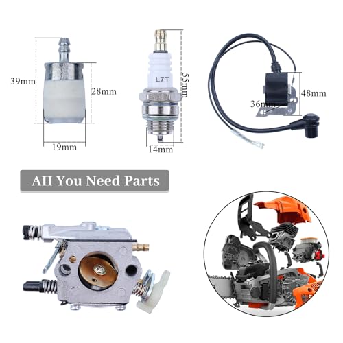 Ontsteking van de carburator Coil Spark Plug Kit voor Husqvarna 50 51 55 Rancher Chainsaw