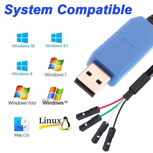 USB naar TTL Serial 3.3V Adapter Kabel USB Plug naar TX RX Bus met 0,1 Inch Divider en PL2303TA Prolific Chip (1.8m) 5