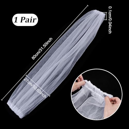 Afneembare mouwen voor bruiloft, lange tule sleeves, afneembare puff sleeves voor bruidsjurk, bruid, arm accessoires