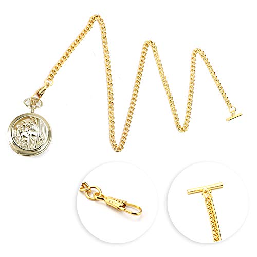 Klassieke metalen zak horloge ketting antiek geschenk (Gold), goud, Classic
