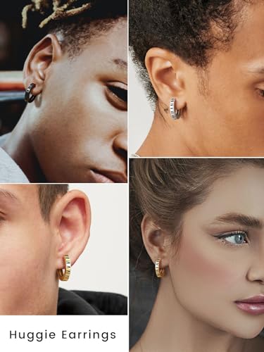 Juwelen oorbellen, Roestvrij staal, Roman Numeral, Scharnieren Hoop, Hypoallergeen, Oorbellen voor gevoelige oren