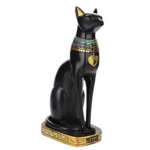 Egyptisch Kat Resin standbeeld Figurine Huiskamer Ornament Ambachten Home Decor(A5-YX260840-M)
