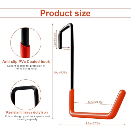 4 stuks S-type fietsophanging, voor bloemenhouder tot 5 cm dik, stabiele S-haken, groot voor het ophangen van fietsen, bloemenpotten, onderwijs