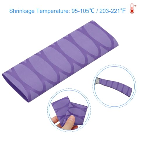 Snijmes Handvat Krimpkous 5,6 cm x 12,4 cm, 4 Pack Chef Cutter Antislip Wrap voor Keukenmes Management, Paars Ovaal Patroon 3