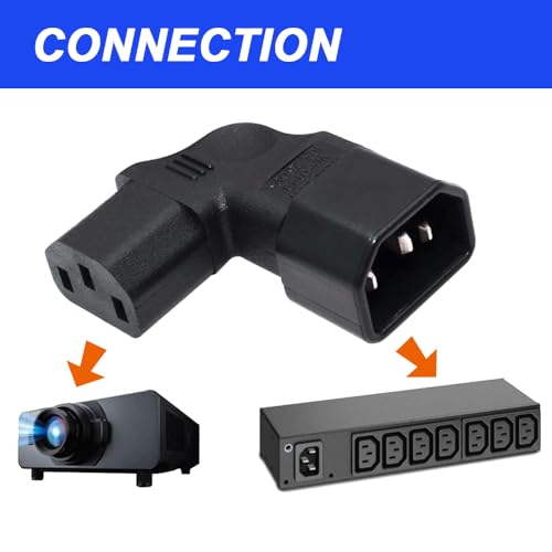 Voedingsadapter IEC C14 naar links/rechts hoek IEC 320 C14 stekker naar IEC 320 C13 stopcontact (2 stuks) 4