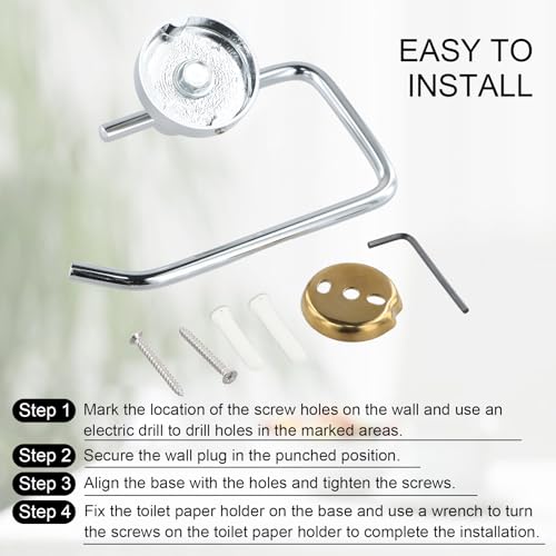 Toiletpapier houder Chrome toiletrolhouder Toiletrolhouder Silver toiletrolhouder met brillen voor keuken en badkamer 3