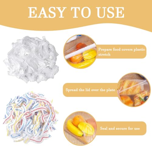 200 stuks Food Covers Plastic Stretch,Plastic Food Covers Elastische Food Covers Fresh Storage Bags Shrinkable Food Covers Food Storage Covers Deksels voor Fruit/Vegetabel/Meat 3