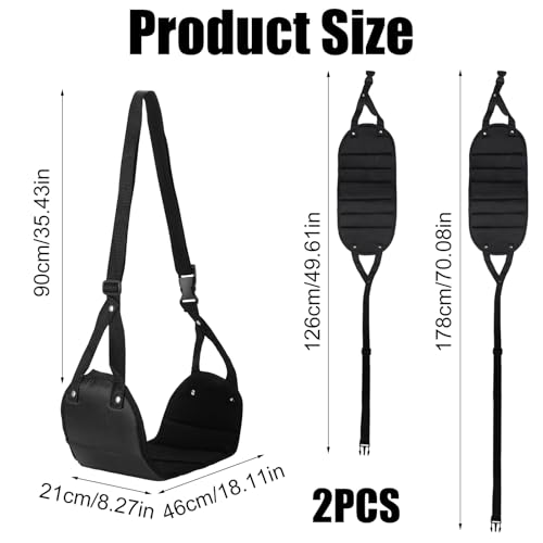 Pak van 2 Vliegtuig Hangmat Voetsteun Travel Footrest Gemaakt van hoge kwaliteit Foam Hoogte verstelbaar van 60 cm tot 90 cm Portable Black