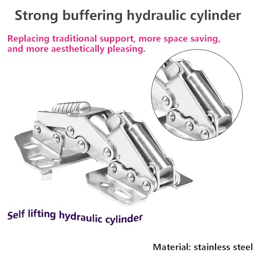 2 stk kast deksel ondersteuning scharnieren, deksel verblijf lift buffer scharnier, zware plicht vouw scharnieren, ondersteuning tot 25 kg, scharnieren voor kast, boekenplanken, karavanen 3