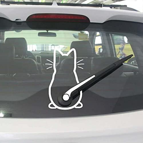 Kattenwisser Sticker voor achtervenster, Reflectieve Windscherm Wipper Sticker Auto Sticker, Grappige Kattenhond Breed Tail Decal Wiper Sticker Waterdicht Vinyl Car Tattoo 5